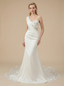 Mermaid One Shoulder Sleeveless Maxi Long Satin Wedding Dresses Online