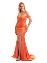 Summer Maxi Stretchy Satin Long Bridesmaid Dresses