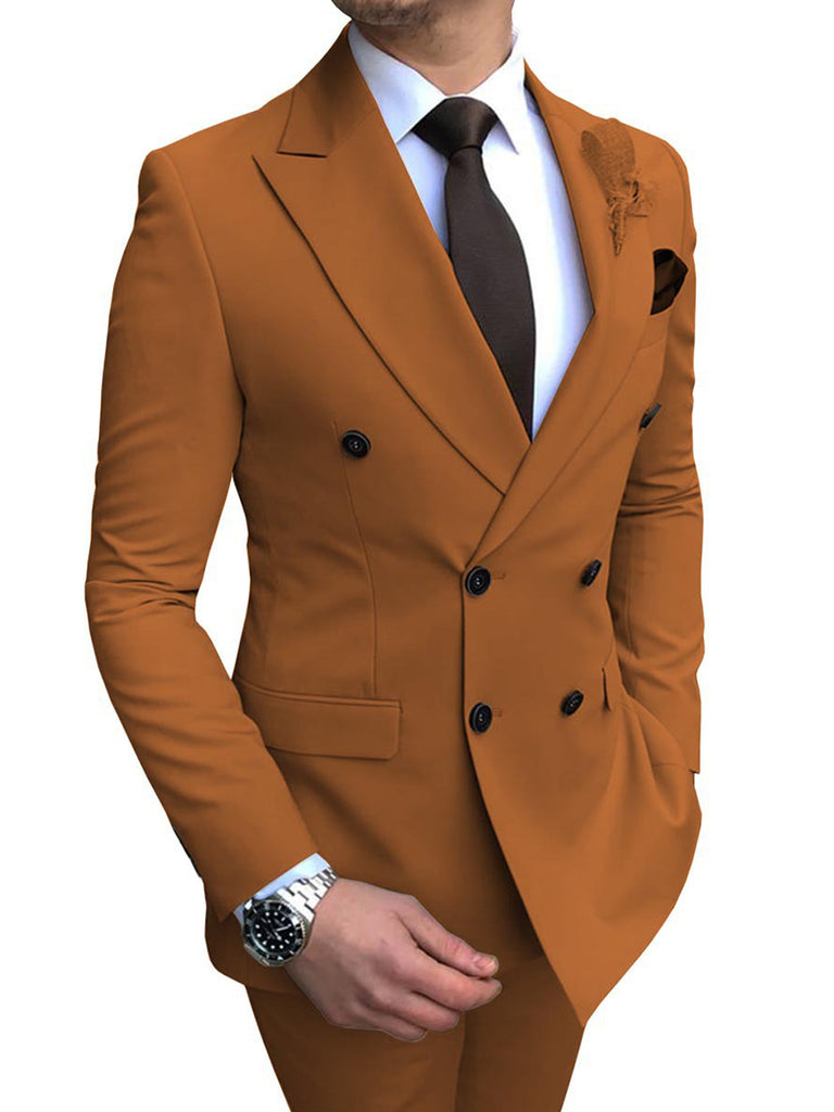 Brown Mens Slim Fit Suit Tuxedo 2-Piece Suits CN452