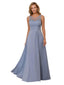 Elegant Chiffon Illusion Sleeveless A-Line Long Mother of The Bride Dresses