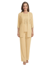 ChicSew Classy Chiffon Sequin Applique Mother Of The Groom Pant Suit With Long Jacket
