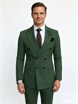 Classic 1 Piece Emerald Men's Suit with Regular Fit and Sophisticated Peak Lapel