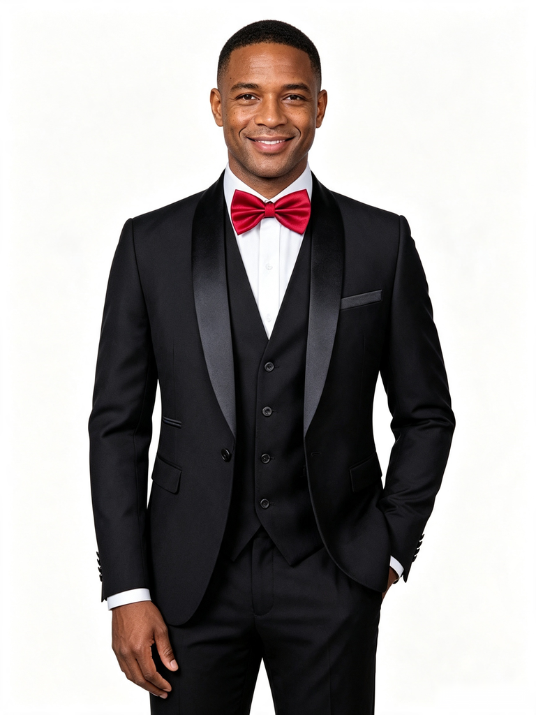 Color Blocking 2 Piece Men's Suit with Regular Fit and Sophisticated Peak Lapel