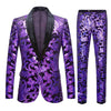 Men's 2-Piece Sequin Floral Embroidery Shawl Collar Tuxedo 5 Color CN418