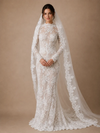 Elegant Floral Applique Lace Bridal Veil