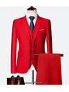Red Mens Slim Fit Suit Tuxedo 3-Piece Suits CN443