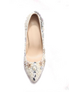 Rhinestone Pointed Toe Ivory Pearl Toe High Heel Bridal Wedding Shoes