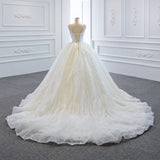 ChicSew Luxurious Beaded Lace Applique Ball Gown Wedding Dress