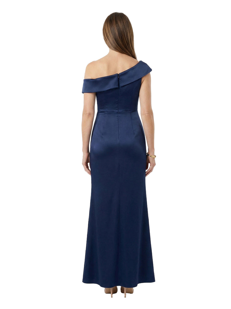 ChicSew Fancy Asymmetrical Straps Silky Satin Ruffle Mermaid Mother Of The Bride Dresses Floor Length