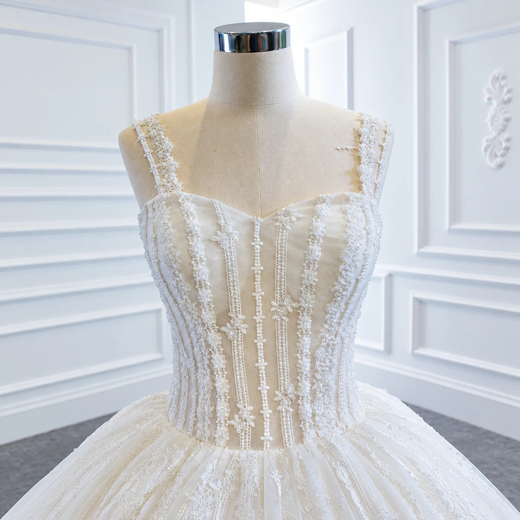 ChicSew Luxurious Beaded Lace Applique Ball Gown Wedding Dress