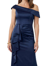 ChicSew Fancy Asymmetrical Straps Silky Satin Ruffle Mermaid Mother Of The Bride Dresses Floor Length