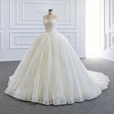 ChicSew Luxurious Beaded Lace Applique Ball Gown Wedding Dress