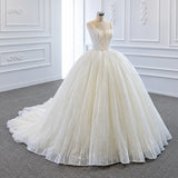 ChicSew Luxurious Beaded Lace Applique Ball Gown Wedding Dress