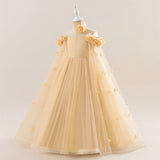 Flower Girls A-line Princess Dress Long Sleeves for Wedding Kids Tutu Dress