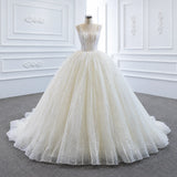 ChicSew Luxurious Beaded Lace Applique Ball Gown Wedding Dress