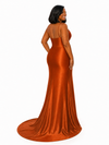 ChicSew Sexy V-Neck Spaghetti Straps Mermaid Soft Satin Long Bridesmaid Dresses