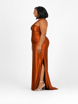 ChicSew Mermaid Side Slit One Shoulder Soft Satin Long Bridesmaid Dresses