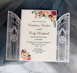 Greeting Card Wedding Invitation Letter,Hollow Out Business Invitation Letter, HK-340