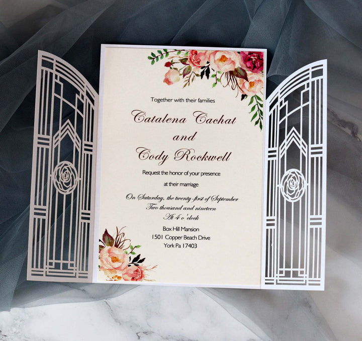 Greeting Card Wedding Invitation Letter,Hollow Out Business Invitation Letter, HK-340