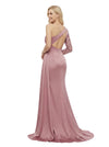 Elegant One- Shoulder Satin Mermaid Lace Prom Gown With Side Slit