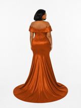 ChicSew Off Shoulder Soft Satin Maxi Mermaid Bridesmaid Dresses