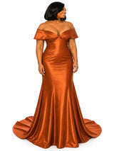 ChicSew Off Shoulder Soft Satin Maxi Mermaid Bridesmaid Dresses