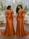 ChicSew Off Shoulder Soft Satin Maxi Mermaid Bridesmaid Dresses