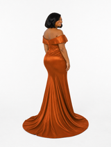 ChicSew Off Shoulder Soft Satin Maxi Mermaid Bridesmaid Dresses