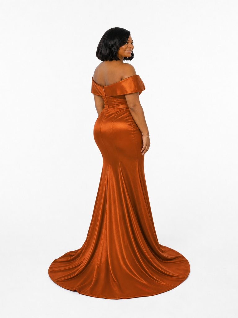 ChicSew Off Shoulder Soft Satin Maxi Mermaid Bridesmaid Dresses