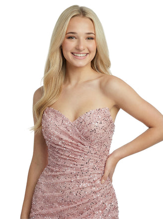 Sexy Sequin Off-Shoulder Side Slit Mermaid  Party Prom Dresses