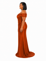 ChicSew Off Shoulder Mermaid Soft Satin Long Bridesmaid Dresses With Ruching