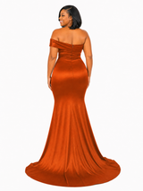 ChicSew Fancy One Shoulder Soft Satin Long Mermaid Bridesmaid Dresses