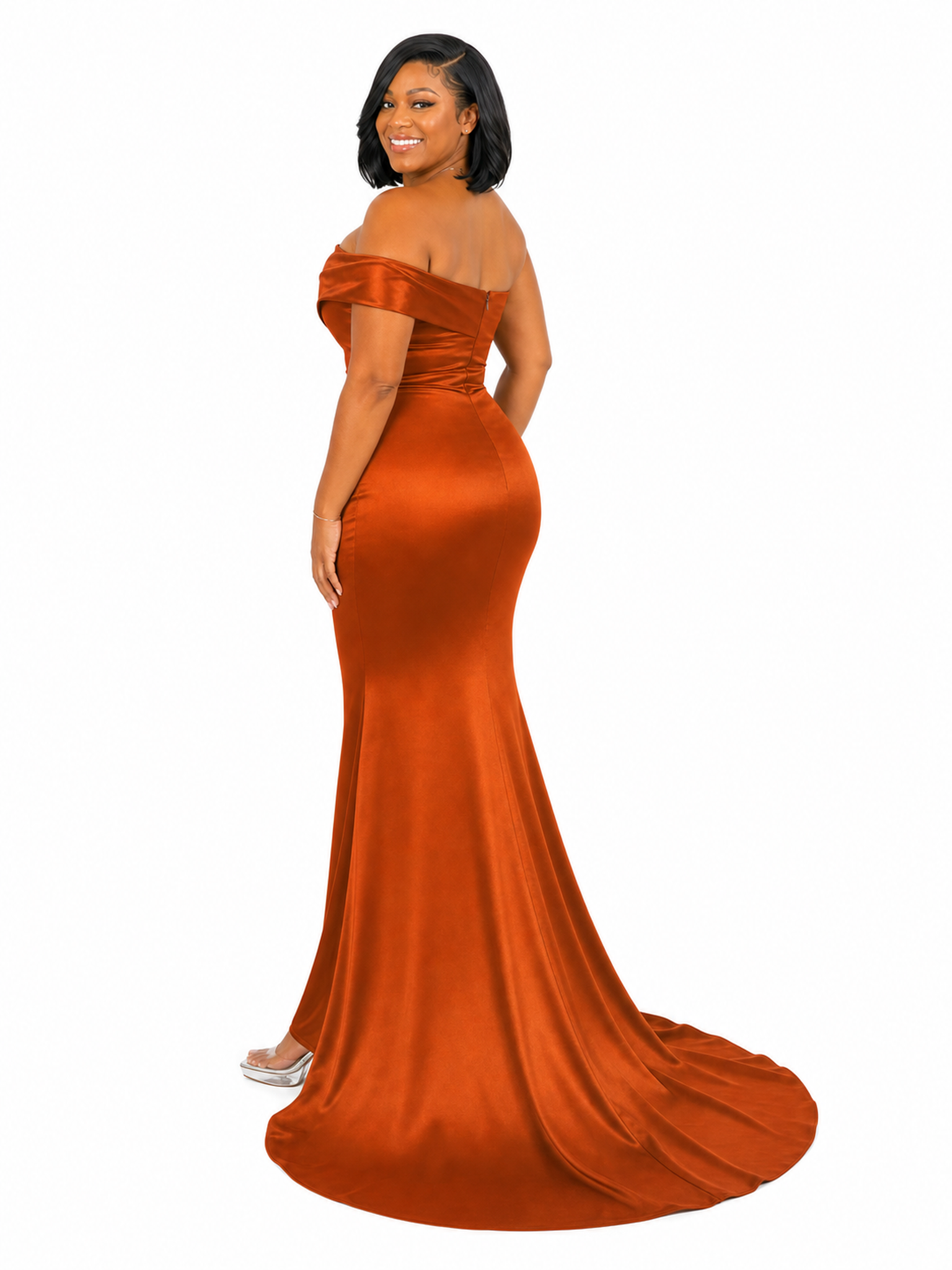 ChicSew Fancy One Shoulder Soft Satin Long Mermaid Bridesmaid Dresses