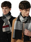 New autumn and winter men's casual scarf simple plaid solid color warm neck scarf