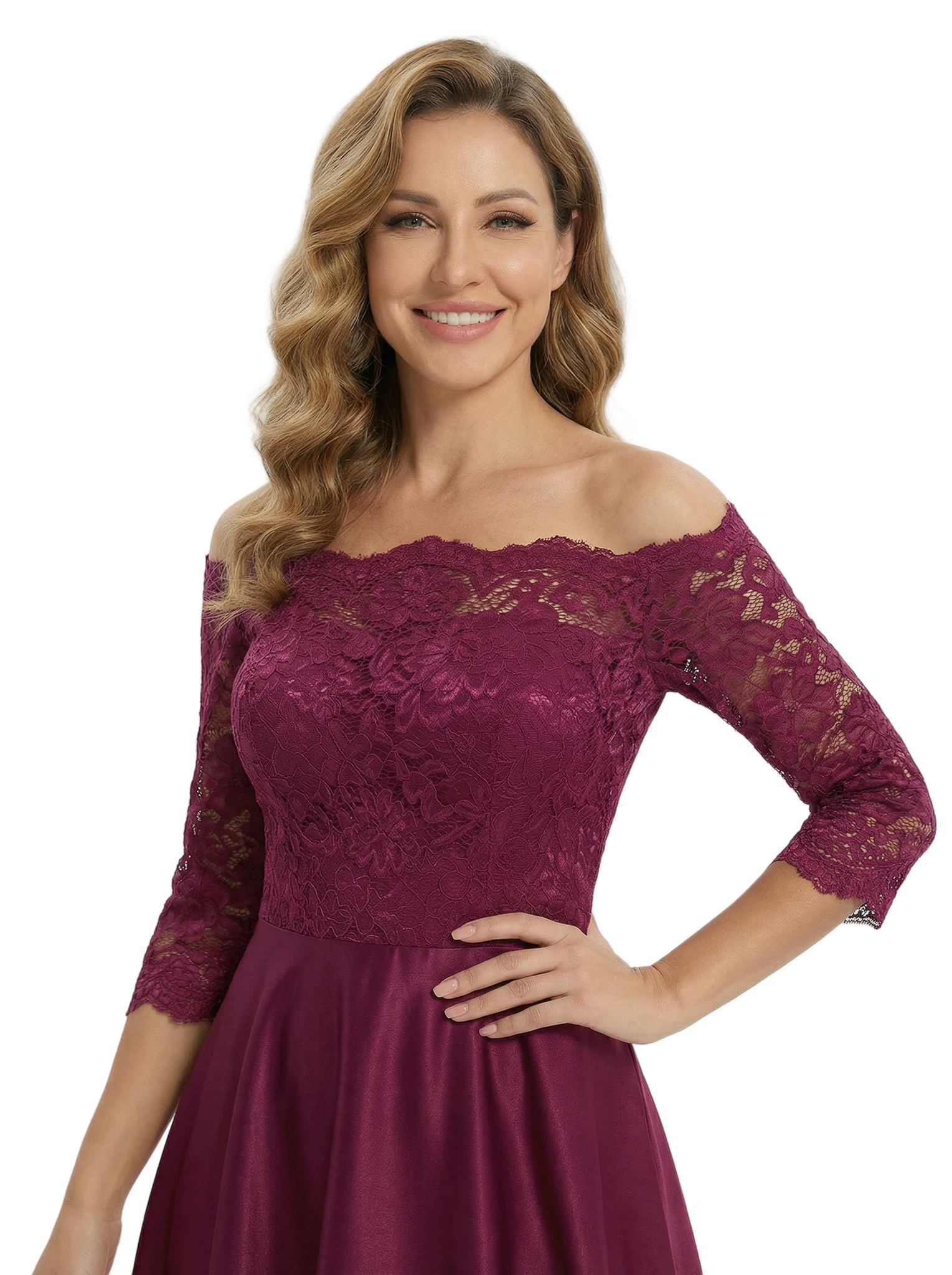Classy Off The Shoulder Satin Lace Applique Mother Of The Groom Dress A-Line