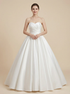A-Line Sweetheart Ruching Maxi Long Satin Wedding Gowns Online