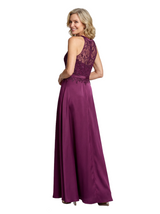 Fancy Satin Lace Halter Beaded Mother Of The Groom Dress A-Line Sleeveless