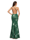 Elegant One Shoulder Mermaid Floral Satin Maxi Floral Formal Dresses For Women