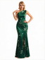 Sexy One Shoulder Side Slit Mermaid Long Satin Floral Formal Dresses For Women