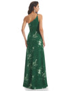 Elegant One Shoulder Mermaid Long Satin Floral Formal Dresses For Women