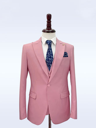 Pink Casual Men's Suit Slim Fit Single Breasted 2 Piece Business Tuxedos CN515