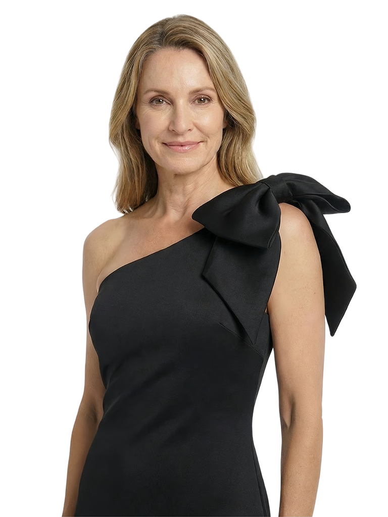 Chicsew Unique One Shoulder Satin Mother Of The Groom Dresses With Bow Mermaid Formal Gown