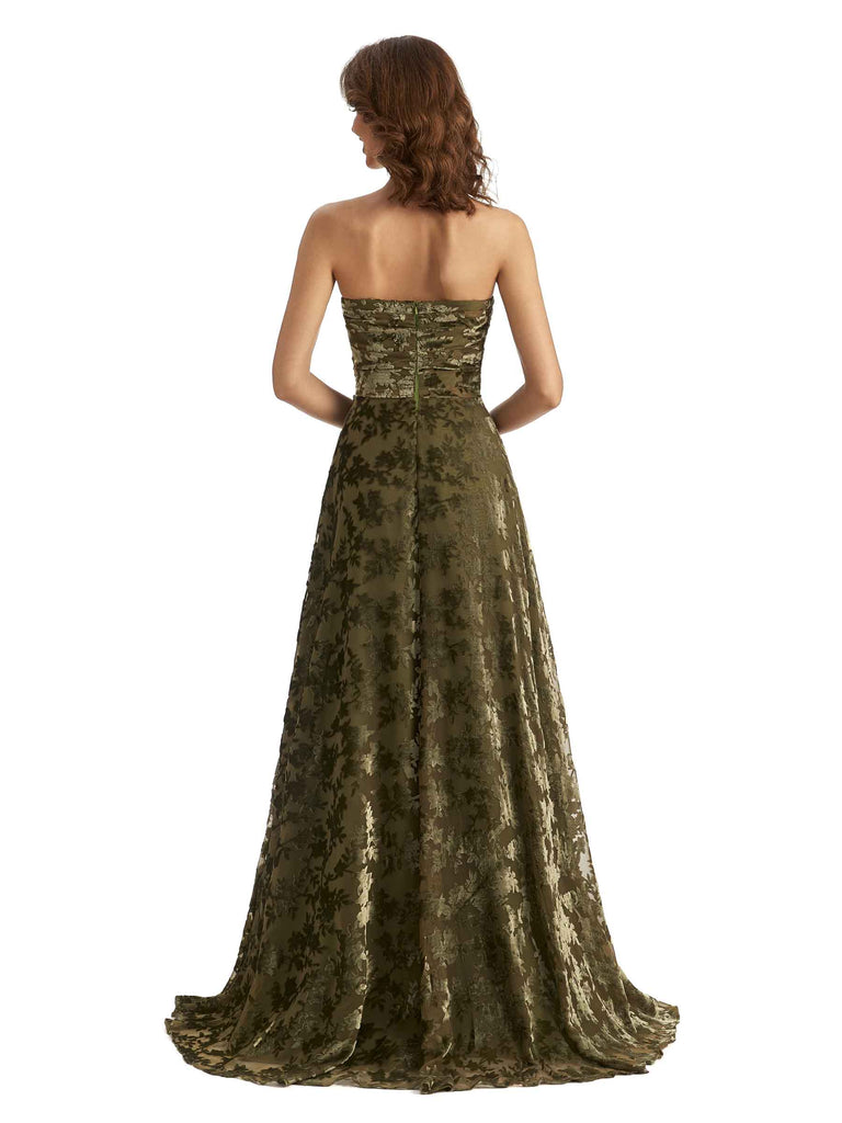 Winter Sweetheart Strapless Velvet Bridesmaid Dresses