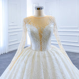 ChicSew Luxurious Illusion A-Line Lace Applique Ball Gown Wedding Dress