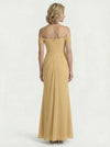 ChicSew Elegant Off The Shoulder Ruffle Chiffon Rosette Accent Mother Of The Groom Dresses With Slit