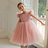 Flower Girls A-line with Bow Princess Gown for Wedding Kids Guest Dress