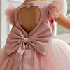 Flower Girls A-line with Bow Princess Gown for Wedding Kids Guest Dress