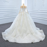 ChicSew Luxurious Illusion A-Line Lace Applique Ball Gown Wedding Dress