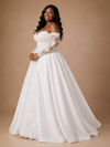 ChicSew Elegant Sweetheart Lace Applique Mermaid Floor-Length Wedding Dress With Satin Overskirt