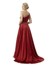 Glamorous One Shoulder Satin Prom Dress With Ballgown Silhouette